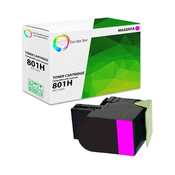 TCT Premium Compatible Toner Cartridge Compatible With Lexmark 801H 80C1HM0 Magenta High Yield