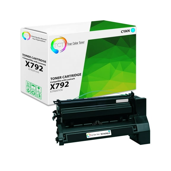 TCT Premium Compatible Toner Cartridge Replacement for Lexmark X792X1CG Cyan Extra High Yield