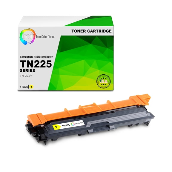 TCT TN225 Yellow Toner Cartridge - TAA Compliant Compatible With Brother TN-225 TN225Y Yellow High Yield