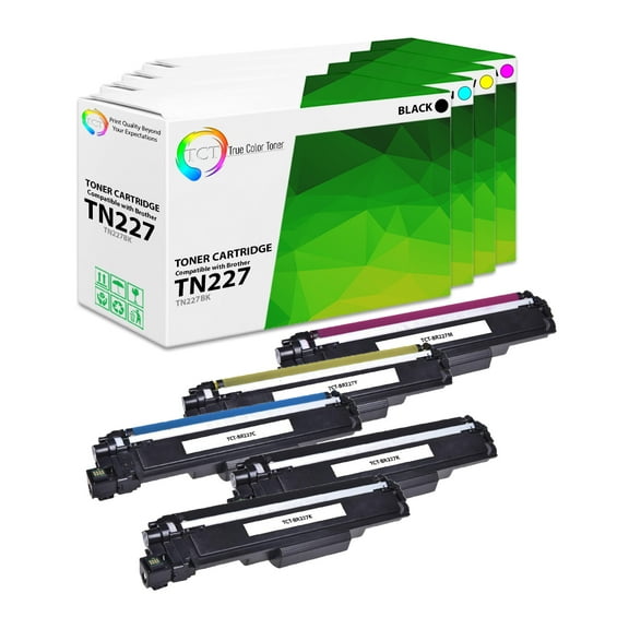 TCT TN227 Toner Cartridge 5 Pack - Premium Compatible Replacement for Brother TN227 TN-227