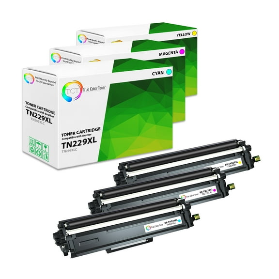TCT TN229 Color Toner Cartridge 3 Pack - Premium Compatible Replacement for Brother TN229 High Yield