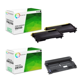 TCT TN350 Toner Cartridge 2 Pack and DR350 Drum Unit - Compatible With Brother HL-2030 2070N, DCP-7020, FAX-2820 2825 2920, MFC-7220 Printers (2 TN-350, 1 DR-350) - 3 Pack