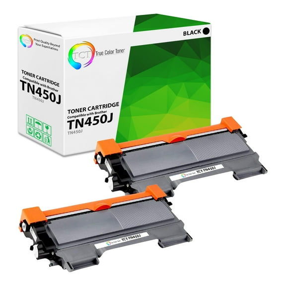 TCT TN450 Toner Cartridge 2 Pack - Premium Compatible Replacement for Brother TN450 Jumbo