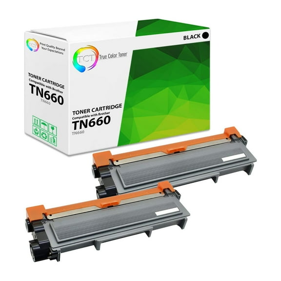 TCT TN660 Toner Cartridge 2 Pack - Premium Compatible Replacement for Brother TN-660 TN660 Black High Yield