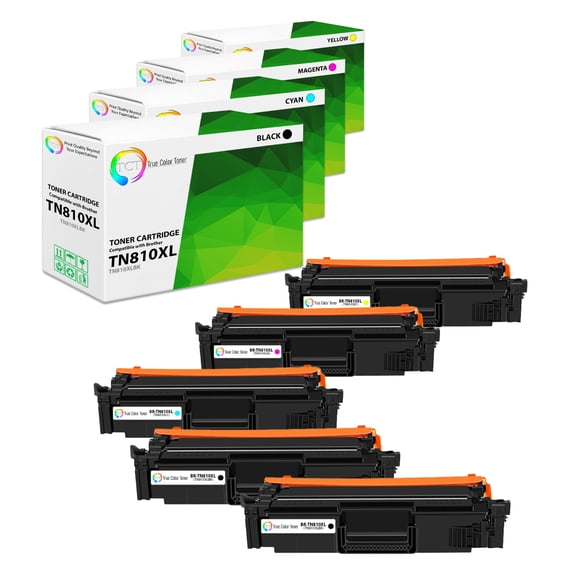 TCT TN810XL Toner Cartridge 5 Pack - Compatible With Brother TN810 TN-810XL High Yield