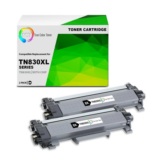 TCT TN830XL Toner Cartridge 2 Pack - Premium Compatible Replacement for Brother TN-830XL High Yield