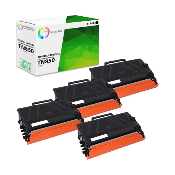 TCT TN850 Toner Cartridge 4 Pack - Compatible With Brother TN-850 TN850 Black High Yield