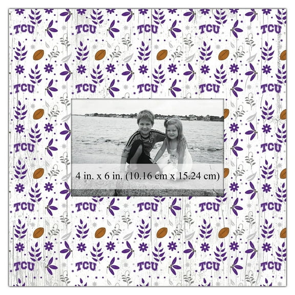 TCU Horned Frogs 10'' x 10'' Floral Pattern Frame