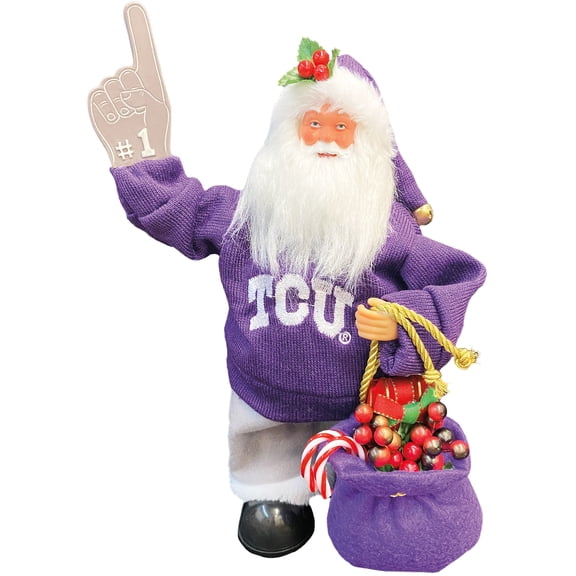 TCU Horned Frogs 12" Animated Musical Santa