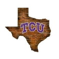 thumbnail image 1 of TCU Horned Frogs 23.5" x 23.5" Distressed State with Logo Sign, 1 of 2