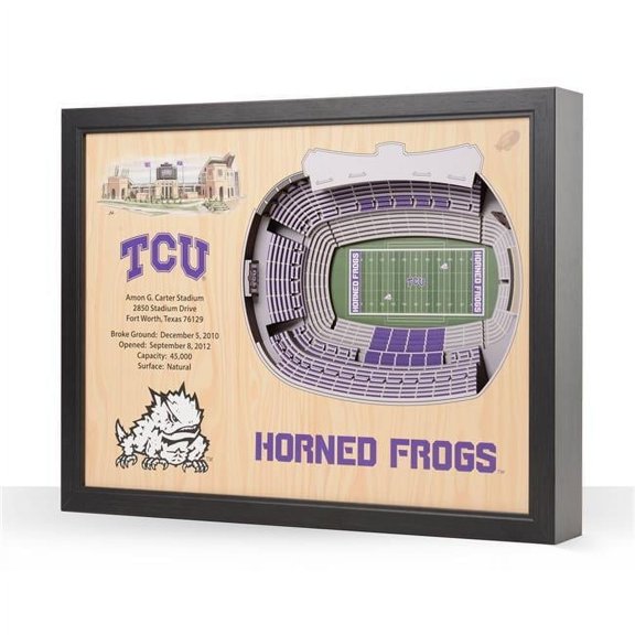 TCU Horned Frogs 25.5'' x 19.5'' 25-Layer StadiumViews 3D Wall Art
