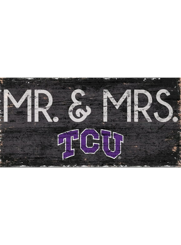 TCU Horned Frogs 6'' x 12'' Mr. & Mrs. Sign