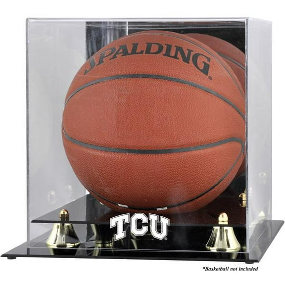 TCU Horned Frogs Golden Classic Logo Basketball Display Case with Mirror Back