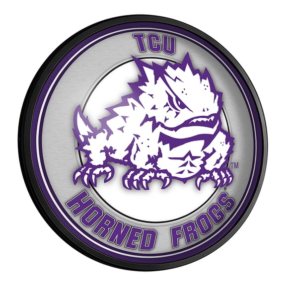 TCU Horned Frogs Mascot 18'' Round Slimline Illuminated Wall Sign