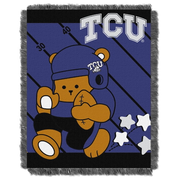 TCU OFFICIAL Collegiate Half Court Baby Woven Jacquard Throw