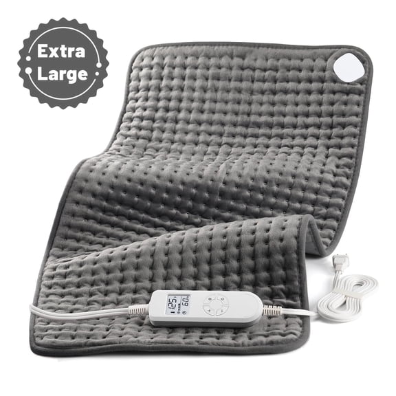 TCVOR Extra Large Heating Pad for Deep Heat and Comfort, 17" x 33" Super Soft Flannel Electric Heating Pad with 10 Heat Settings, 4 Timer Auto Shut Off, Machine Washable