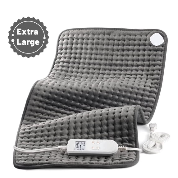 TCVOR Extra Large Heating Pad for Deep Heat and Comfort, 17" x 33" Super Soft Flannel Electric Heating Pad with 6 Heat Settings, 6 Timer Auto Shut Off, Machine Washable