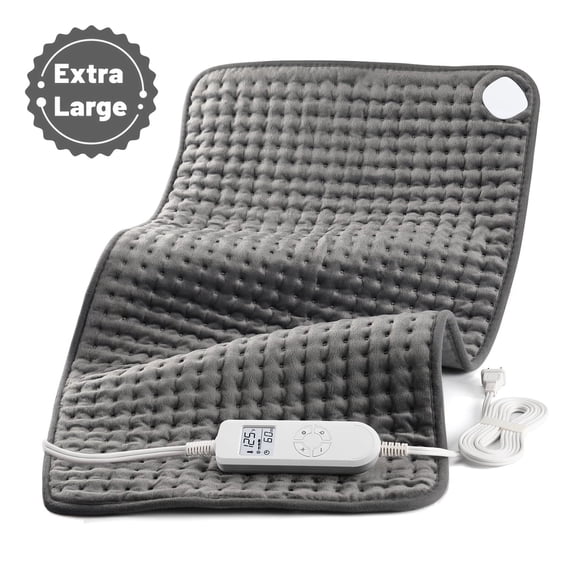 TCVOR Extra Large Heating Pad for Deep Heat and Comfort, 17" x 33" Super Soft Flannel Electric Heating Pad with 10 Heat Settings, 4 Timer Auto Shut Off, Machine Washable