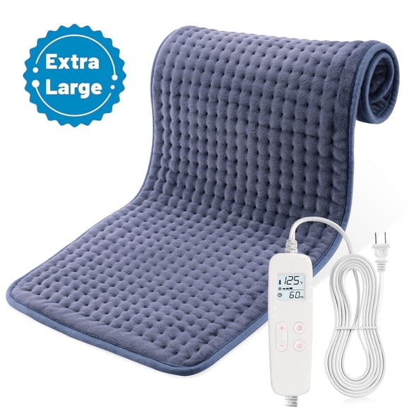 TCVOR Flannel Heating Pad for Deep Heat and Full Body Comfort, King Size 17"x33" Electric Heating Pad with 6 Heat Settings, 6 Timer Auto Shut Off, Machine Washable
