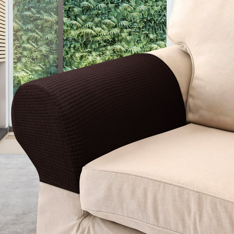 Tcwhniev Collections Etc Armrest Covers for Recliners Sofas and Chairs with Stretch Textured Pattern Set of 4