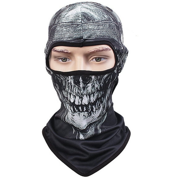 TClian Skull Mask Balaclava Ghost Skeleton Bandana Motorcycle Full Face Mask Military Tactical Airsoft Masks Halloween Mask (Skull-03)
