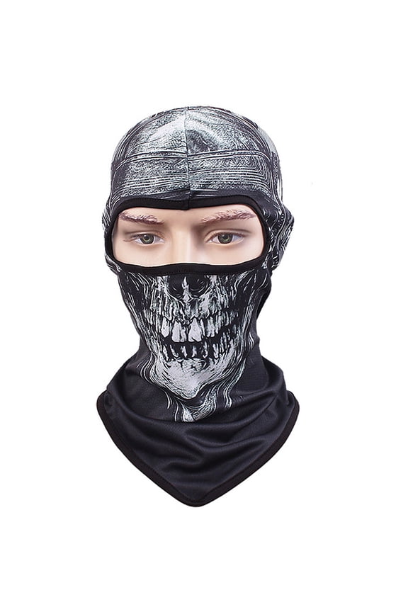 Skull Mask Balaclava Ghost Skeleton Bandana Motorcycle Full Face Mask Military Tactical Airsoft Masks Halloween Mask (Skull-03)
