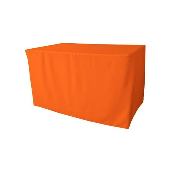 TCpop-fit-48x30x30-OrangeP48 1.8 lbs Polyester Poplin Fitted Tablecloth, Orange