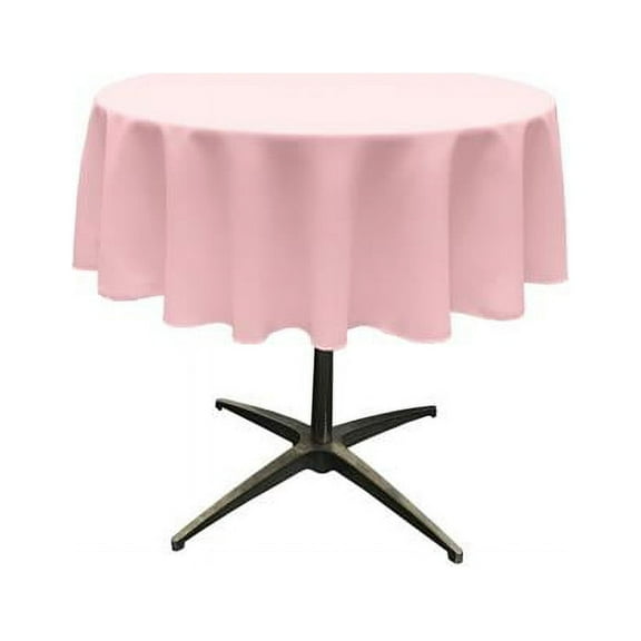 TCpop58R-PinkLgtP37 Polyester Poplin Tablecloth, Light Pink - 58 in. Round