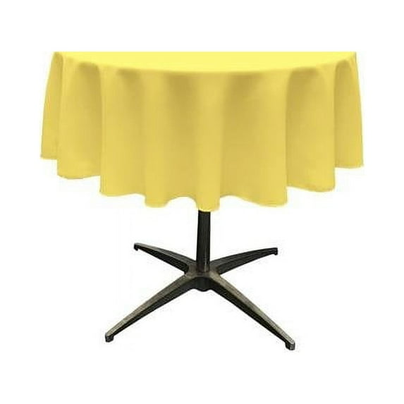 TCpop58R-YellowLgtP99 Polyester Poplin Tablecloth, Light Yellow - 58 in. Round