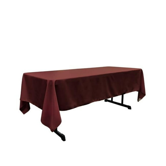 TCpop60x108-BurgundyP17 Polyester Poplin Rectangular Tablecloth, Burgundy - 60 x 108 in.