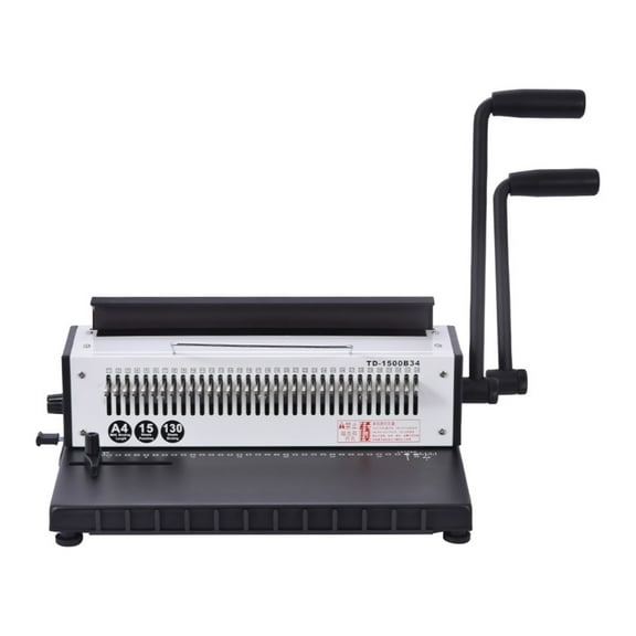 TD-1500B34 Manual Spiral Wire Binding Machine Metal 34 Punching Hole Square 4*4mm Photo Album A4 Paper Binder Puncher Machine ,Easy to Use