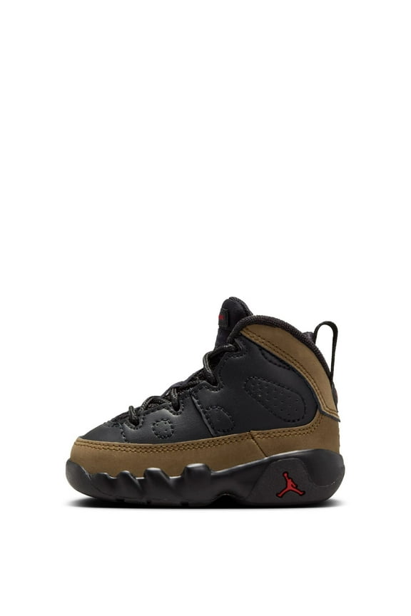Toddler's Jordan 9 Retro Black/True Red-Light Olive (401812 030) - 8