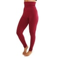 thumbnail image 1 of TD Collections Fleece Lined Leggings - High Waist Slimming Thick Tights - Many Colors (Burgundy), 1 of 4