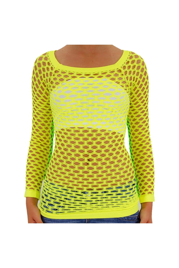 Nylon Fishnet Long Sleeve Top Go Go Dance Wear