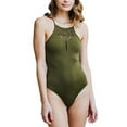 thumbnail image 1 of TD Collections Seamless Slash Adjustable Strap Body Suit (Army, Small), 1 of 4