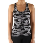 TD Collections Woman's Camo Black Tank Top, Black Small Size