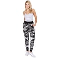 thumbnail image 1 of TD Collections Women Drawstrings camo pritn Jogger Sweatpants- Black High Waisted Pockets Pants (Black/White, Medium), 1 of 5