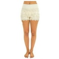 thumbnail image 1 of TD Collections Women's Elastic Waist Tiered Crochet Lace Scallop Hem Casual Mini Shorts, 1 of 4