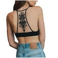 thumbnail image 1 of TD Collections Womens Tattoo Mesh Racerback Bralette (Black, M), 1 of 7