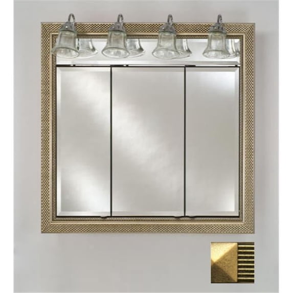 TD-LT4740RMERGD 47 in.x 40 in.Recessed Traditional Integral Lighted Triple Door - Meridian Gold-Gold