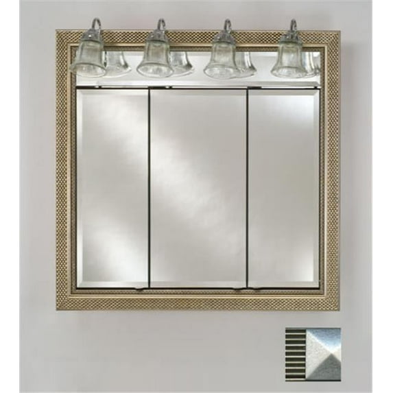TD-LT4740RMERSV 47 in.x 40 in.Recessed Traditional Integral Lighted Triple Door - Meridian Silver-Silver