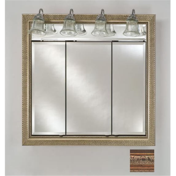 TD-LT4740RSIEBZ 47 in.x 40 in.Recessed Traditional Integral Lighted Triple Door - Siena Antique Oiled Bronze