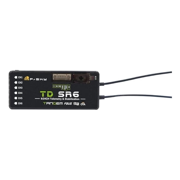 TD SR6 2.4G/900M Dual-Band Receiver with 6 PWM Channels, Built-in Stabilization & Black Box Function for Telemetry Devices