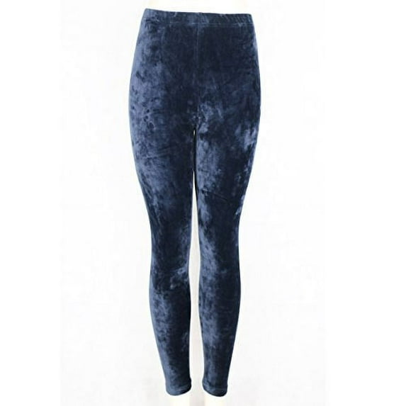 TD Women's Ultra Soft Velvet Stretch Winter Leggings (M/L, Navy)