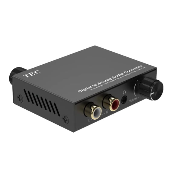 TDACVT-01 Digital-to-Analog Audio Converter (DAC) with Volume Control Supports 192kHz/24bit, Optical (SPDIF) & Coaxial Input to RCA & 3.5mm Output, Hi-Fi Home Audio Adapter