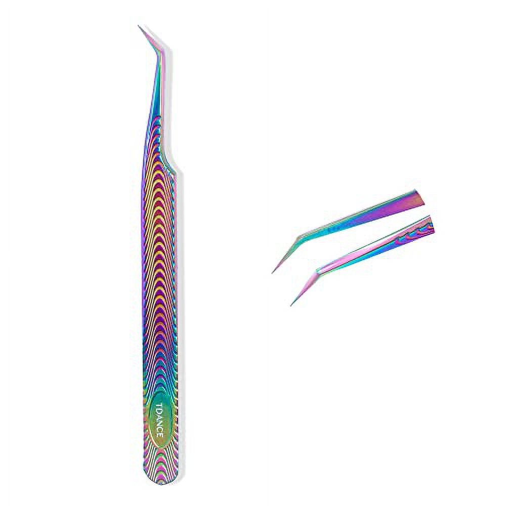 TDANCE Lash Tweezers For Eyelash Extensions Fiber Tip Lash Tweezers