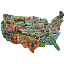 TDC Games American Road Trip 1000 Piece Jigsaw Puzzle - USA Shaped - 31 in.