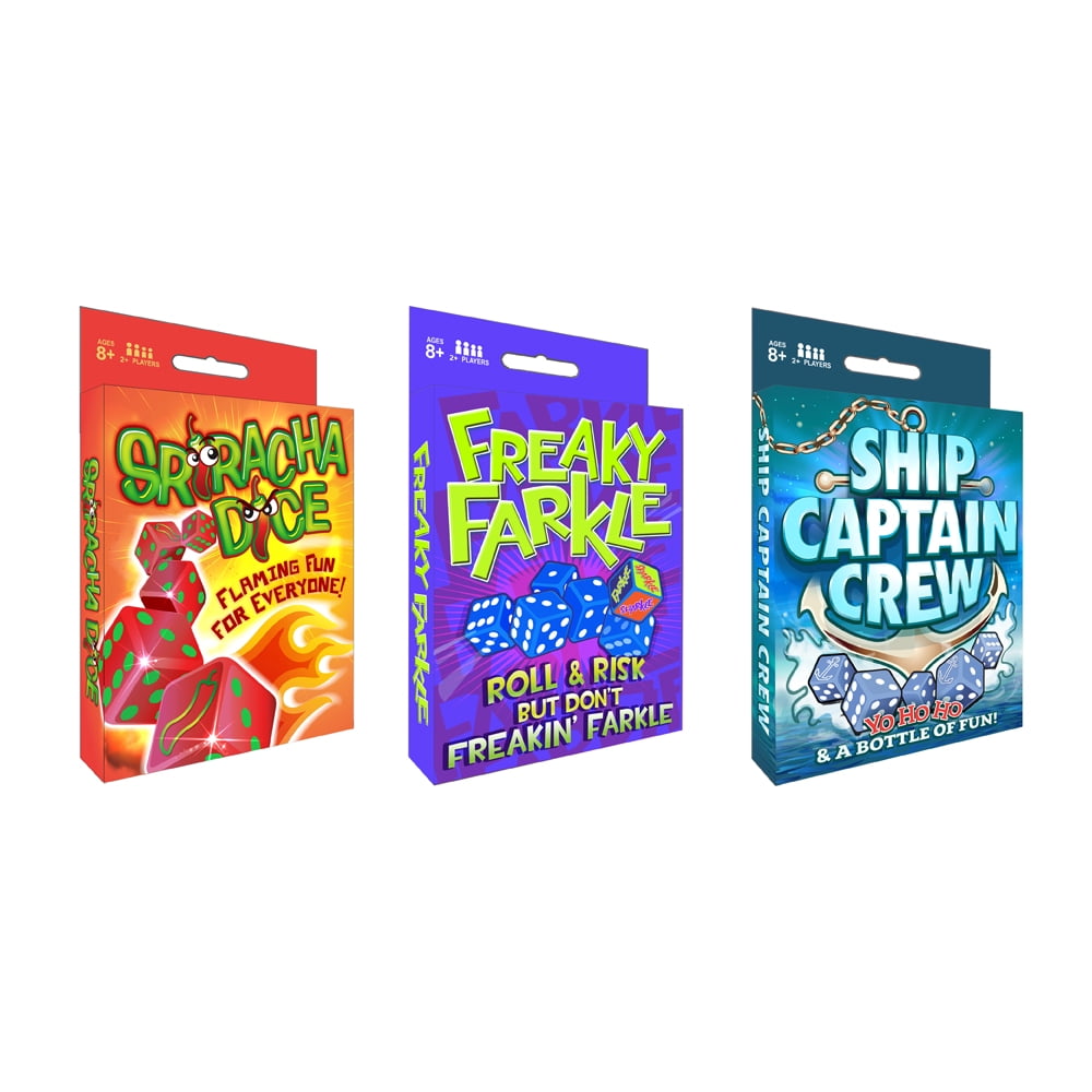 TDC Games Dice Game Pack Trio - Freaky Farkle, Sriracha Dice, Ship ...