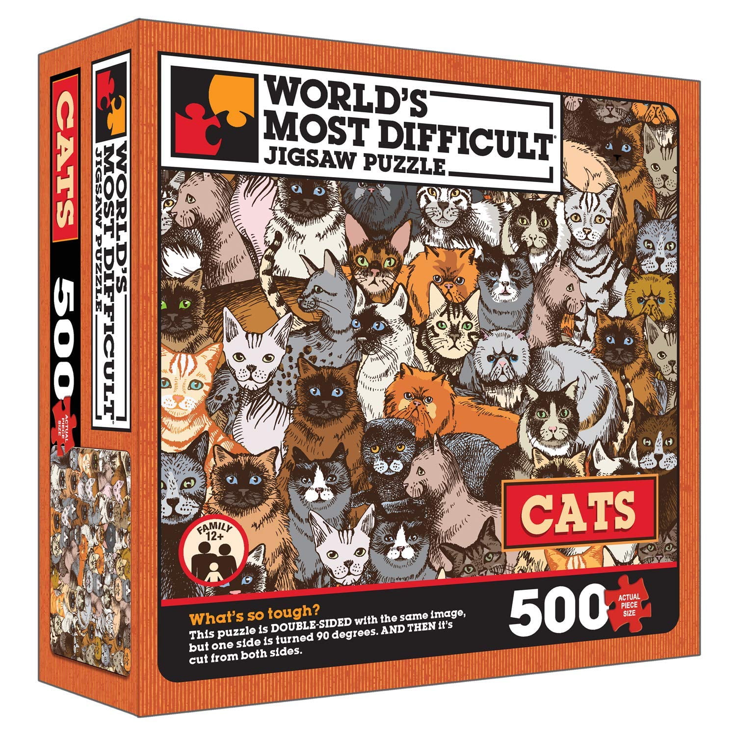 TDC Games World's Most Difficult Jigsaw Puzzle Cats 500 Pieces 15 in.