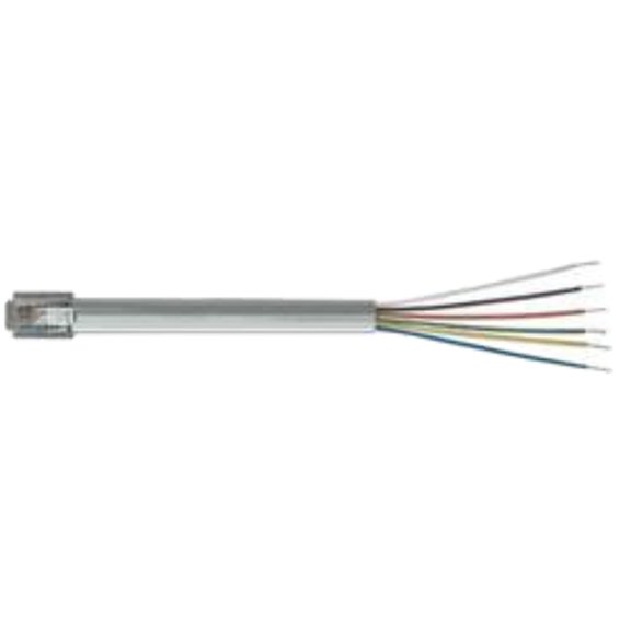 TDC029-2 Flat Modular Grey Cable, RJ12 (6x6) / TinnedEnd, (2 ft)